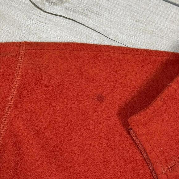 The North Face Fleece Sweatshirt TKA100 Sz L Orange 1/4 Zip Pullover Hike Camp - Picture 4 of 8
